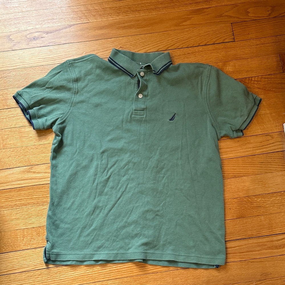 Nautica Green Polo with Navy Trim